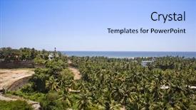  Presentation with kerala - PPT layouts consisting of trees on the beach kovalam background and a light blue colored foreground