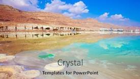  Presentation with medical tourism - Presentation featuring palm-trees-on-the-beach background and a mint green colored foreground