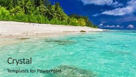  Presentation with palm beach - Colorful slides enhanced with palm trees on west side backdrop and a  colored foreground