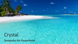  Presentation with palm beach - Amazing presentation having palm trees over stunning lagoon backdrop and a cyan colored foreground