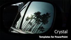  Presentation with reflecting - Colorful PPT theme enhanced with palm-trees-reflecting-in-car backdrop and a black colored foreground