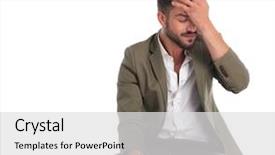  Presentation with elegant green white romantic - Audience pleasing presentation consisting of palm while sitting on white backdrop and a  colored foreground