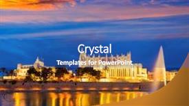  Presentation with sunset at venice beach palm - Slide set having palma de mallorca cathedral seu sunset in majorca balearic islands of spain background and a ocean colored foreground