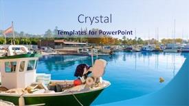  Presentation with marina - Cool new PPT layouts with palma de mallorca port marina in majorca with cathedral church balearic islands backdrop and a sky blue colored foreground