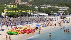  Presentation with destination - PPT theme featuring palma-nova-beach-majorca-spain background and a  colored foreground