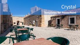  Presentation with museum - Presentation theme enhanced with palmela-portugal-september-11-2017 background and a  colored foreground