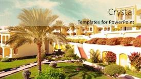  Presentation with hotel - Presentation design enhanced with palms and bungalow in hotel in sharm el sheikh egypt filtered image warm cross processed vintage effect background and a lemonade colored foreground