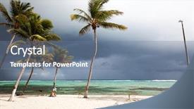  Presentation with caribbean - Colorful PPT layouts enhanced with palms and caribbean beach la desirade guadeloupe backdrop and a seafoam green colored foreground