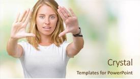  Presentation with fingers - Presentation design enhanced with palms and fingers camera perspective background and a soft green colored foreground