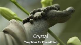  Presentation with stone - Audience pleasing PPT layouts consisting of palms facing upwards holding bead backdrop and a tawny brown colored foreground