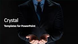  Presentation with virtual hand - Theme consisting of palms of his hand background and a black colored foreground