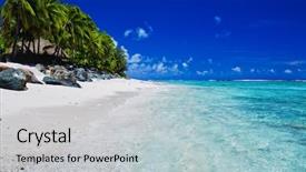  Presentation with beach rocks - PPT theme enhanced with palms on cook islands background and a lemonade colored foreground