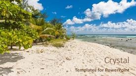  Presentation with turquoise beach - Presentation enhanced with palms-on-the-white-beach background and a lemonade colored foreground