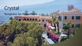  Presentation with italy - PPT theme having palnts - image of a house background and a light blue colored foreground