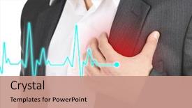  Presentation with chest pain - PPT layouts featuring palpitations - man having chest pain background and a  colored foreground