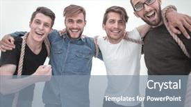  Presentation with multiracial team of young doctors stacking hands - Colorful slide deck enhanced with pals - close up a team backdrop and a mint green colored foreground