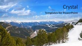  Presentation with ski - Presentation theme featuring pals - pal ski resort in andorra background and a light blue colored foreground