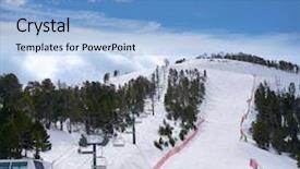  Presentation with ski - Cool new presentation theme with pals - pal ski resort in andorra backdrop and a light blue colored foreground