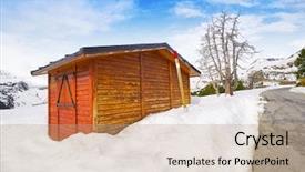  Presentation with snow day - Colorful presentation theme enhanced with pals - pal snow house in andorra backdrop and a coral colored foreground