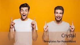  Presentation with cheerful - PPT theme having pals - portrait of a two cheerful background and a coral colored foreground