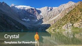  Presentation with hiking - Slide deck having pamir tajikistan central asia background and a violet colored foreground