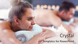  Presentation with marriage - Slide set enhanced with marriage celebrant - adult happy couple relaxing background and a lemonade colored foreground