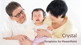  Presentation with crying baby - Colorful slides enhanced with pamper crying baby girl grandparents backdrop and a lemonade colored foreground