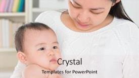  Presentation with mother baby asian breastfeeding - PPT theme consisting of pampering six months old baby background and a lemonade colored foreground