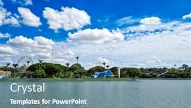  Presentation with lagoon - Slide set consisting of pampulha-lagoon-belo-horizonte-minas background and a seafoam green colored foreground