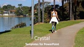  Presentation with lagoon - Colorful PPT theme enhanced with pampulha-lagoon-in-belo-horizonte backdrop and a coral colored foreground