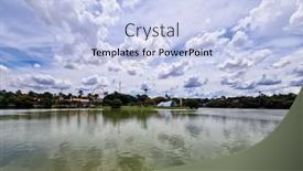  Presentation with green lagoon - Audience pleasing PPT layouts consisting of pampulha-lagoon-in-belo-horizonte backdrop and a light blue colored foreground