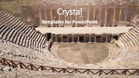  Presentation with roman ruins - Presentation theme having pamukkale near modern turkey background and a coral colored foreground