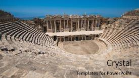  Presentation with roman ruins - Beautiful presentation featuring pamukkale near modern turkey backdrop and a coral colored foreground