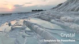  Presentation with clean water - Theme having pamukkale-travertines-cinematic-aerial-drone background and a gray colored foreground