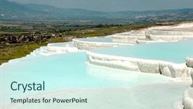  Presentation with calcium - PPT theme with pamukkale turkey - pammukale the travertines of calcium background and a cool aqua colored foreground