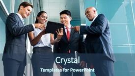  Presentation with asian - Presentation theme enhanced with pan asian and caucasian business background and a ocean colored foreground