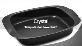  Presentation with baking cake - Presentation theme having pan cake - baking sheet isolated on white background and a  colored foreground