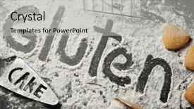  Presentation with gluten - PPT theme consisting of pan cake - gluten word written with flour background and a light gray colored foreground