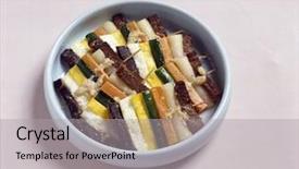  Presentation with pancake - Theme consisting of pan cake - korean pancake background and a  colored foreground