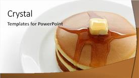  Presentation with cake - Beautiful presentation theme featuring pan cake - pancakes backdrop and a white colored foreground