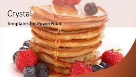  Presentation with honey - PPT layouts having pan cake - small pancakes topped with honey background and a coral colored foreground