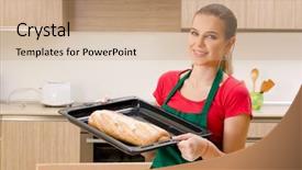  Presentation with female infertility - Cool new presentation theme with pan cake shop - young female baker working backdrop and a coral colored foreground