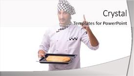  Presentation with brown sugar isolated on white - Amazing presentation design having pan cake shop - young male baker isolated backdrop and a  colored foreground