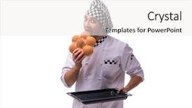  Presentation with octopus on isolated white - Amazing slide set having pan cake shop - young male baker isolated backdrop and a white colored foreground