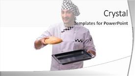  Presentation with white relativity theory - Presentation featuring pan cake shop - young male baker isolated background and a  colored foreground