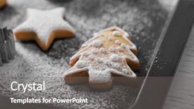  Presentation with cookies christmas - PPT layouts featuring pan card - beautiful christmas cookies on oven-tray background and a  colored foreground
