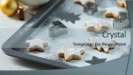  Presentation with cookies christmas - Cool new slide deck with pan card - beautiful christmas cookies on oven-tray backdrop and a light blue colored foreground