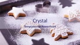  Presentation with beautiful reof christmas season - Slide set consisting of pan card - beautiful christmas cookies on oven-tray background and a sky blue colored foreground