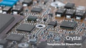 Presentation with electric circuit board - Slides consisting of pan card - circuit board with electric components background and a gray colored foreground