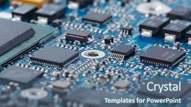  Presentation with electric circuit board - Audience pleasing slide deck consisting of pan card - circuit board with electric components backdrop and a ocean colored foreground